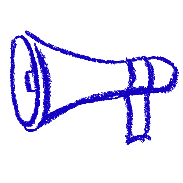 mind doodle of a megaphone